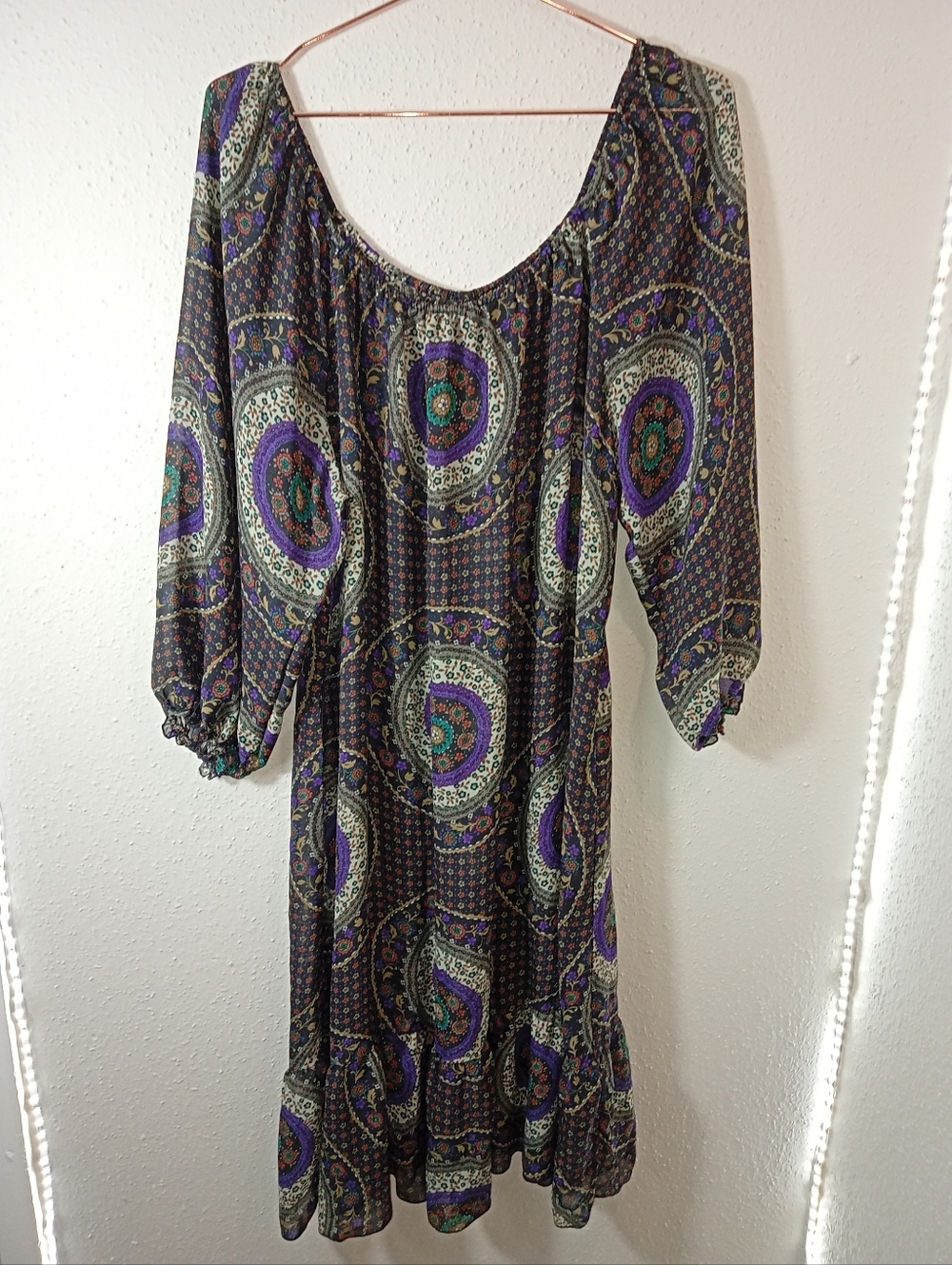 Sheer Geometric Witchy Core Dress sz 2X
